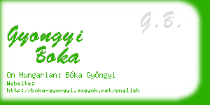 gyongyi boka business card