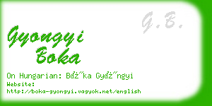 gyongyi boka business card